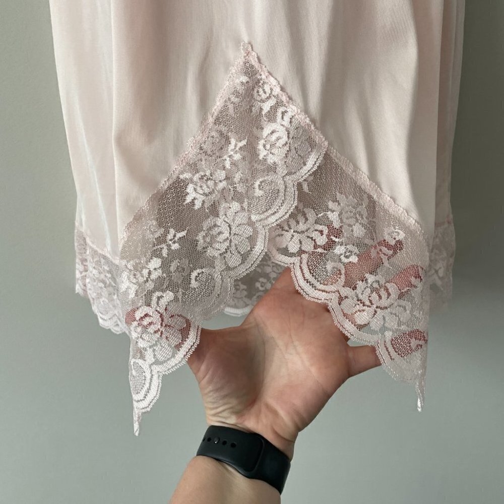 Vintage Smart Pull On High Rise Slip Skirt Pink Womens XS - Picture 6 of 7
